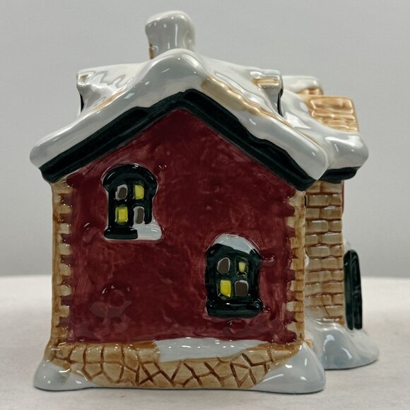 World Bazaars Ceramic Holiday House Votive Candle Holder Christmas Village w/Box - Picture 6 of 15